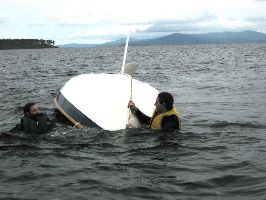 capsize testing the Caledonia Yawl